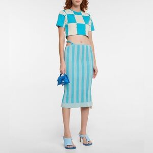 Blue and Cream Knit Skirt